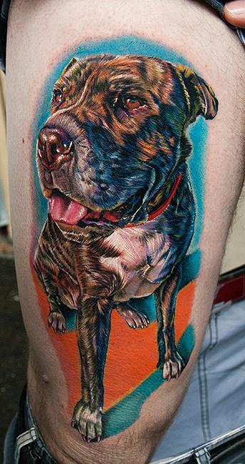 Tattoos - Dog on leg - 101618